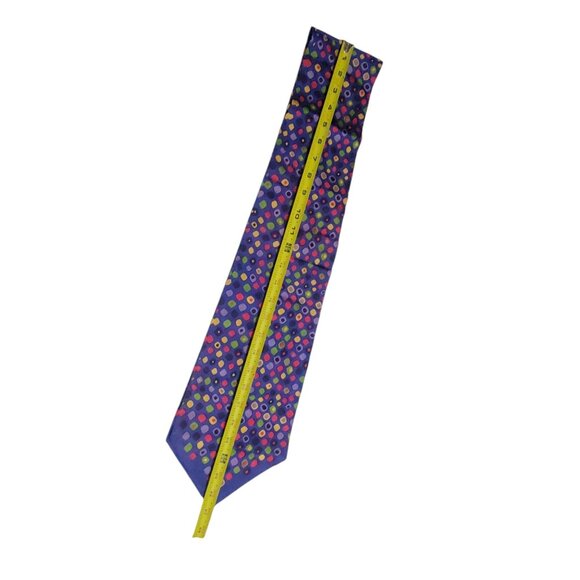 Vtg Hand-Printed Silk Neck Scarf With Colorful Geometric Pattern Japan Acetate - Picture 5 of 16